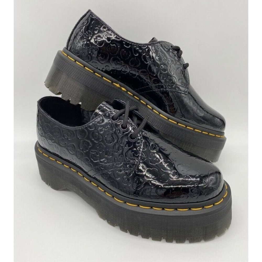 Dr Martens 1461 Leopard Emboss Patent Leather Platform Shoes Women’s 7 Men’s 6